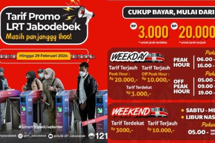 Promo, Hingga 29 Febuari Tarif Jarak Dekat LRT Jabodetabek Cuman Rp 3.000